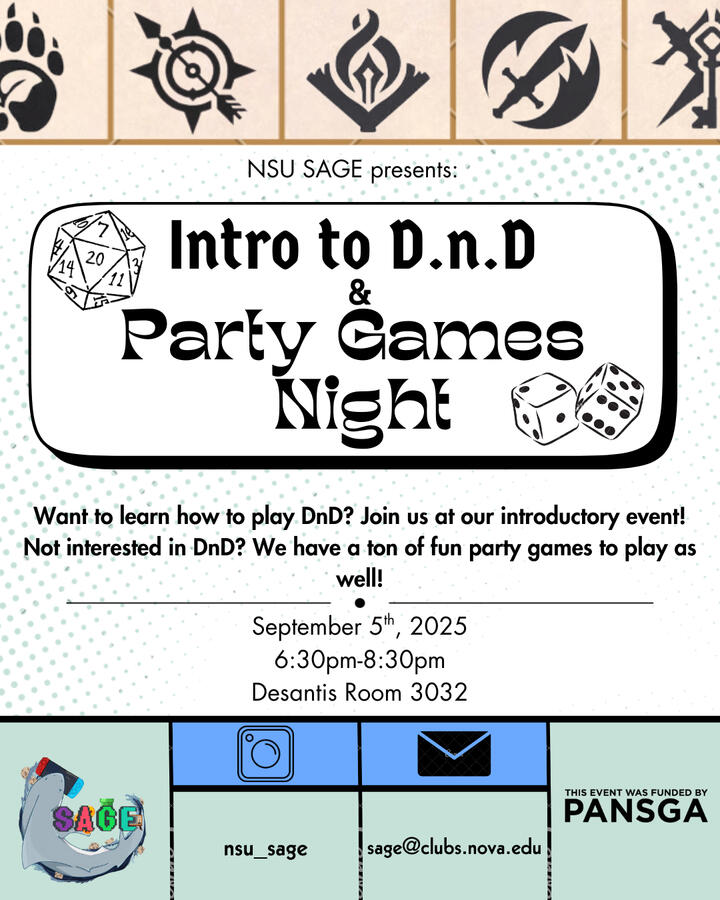 Intro to DnD &amp; Party Games Poster
